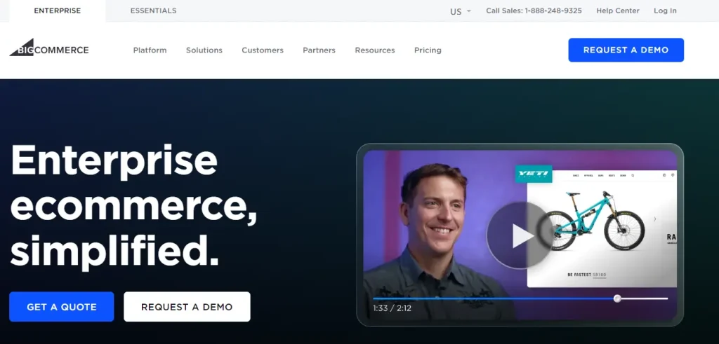 BigCommerce homepage