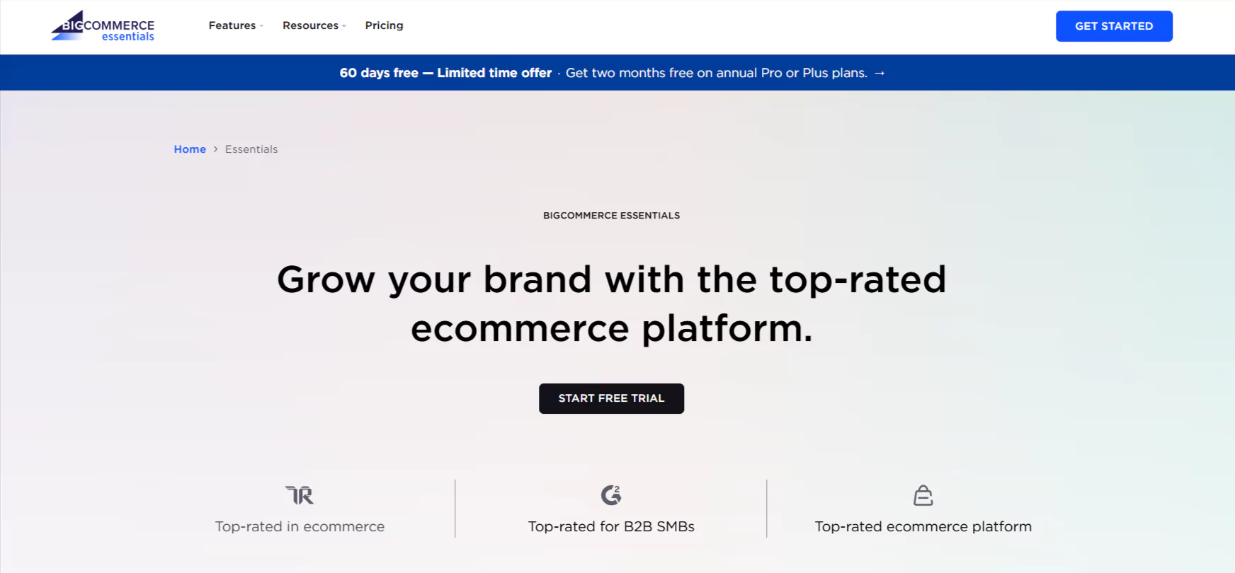 bigcommerce essentials homepage