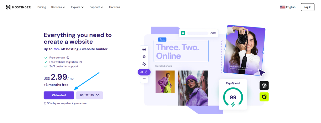 Hostinger get started