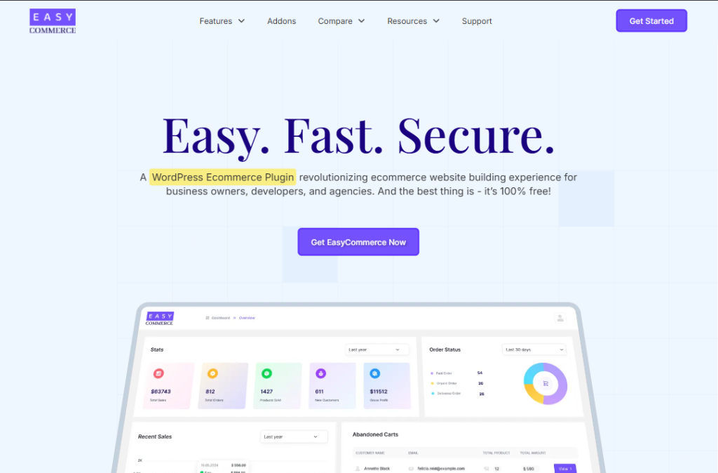 EasyCommerce homepage