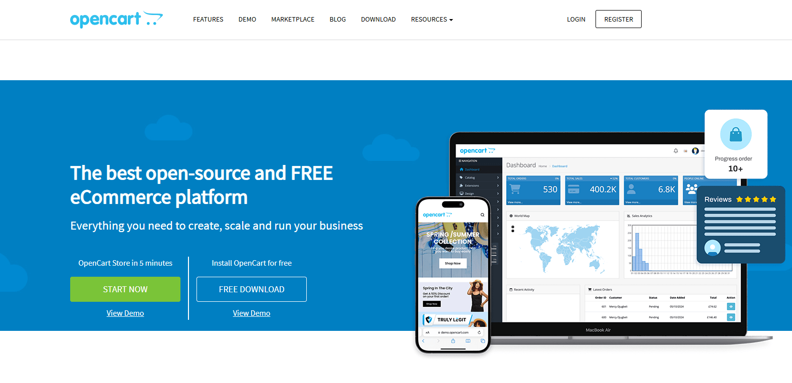 opencart ecommerce platform for florist