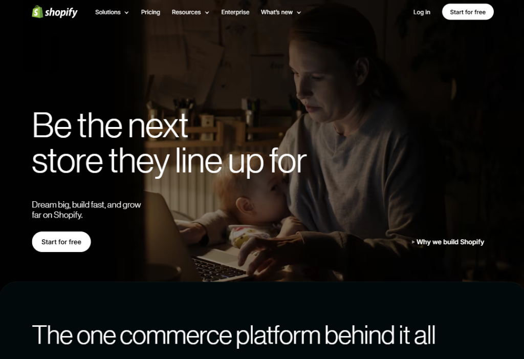 shopify homepage
