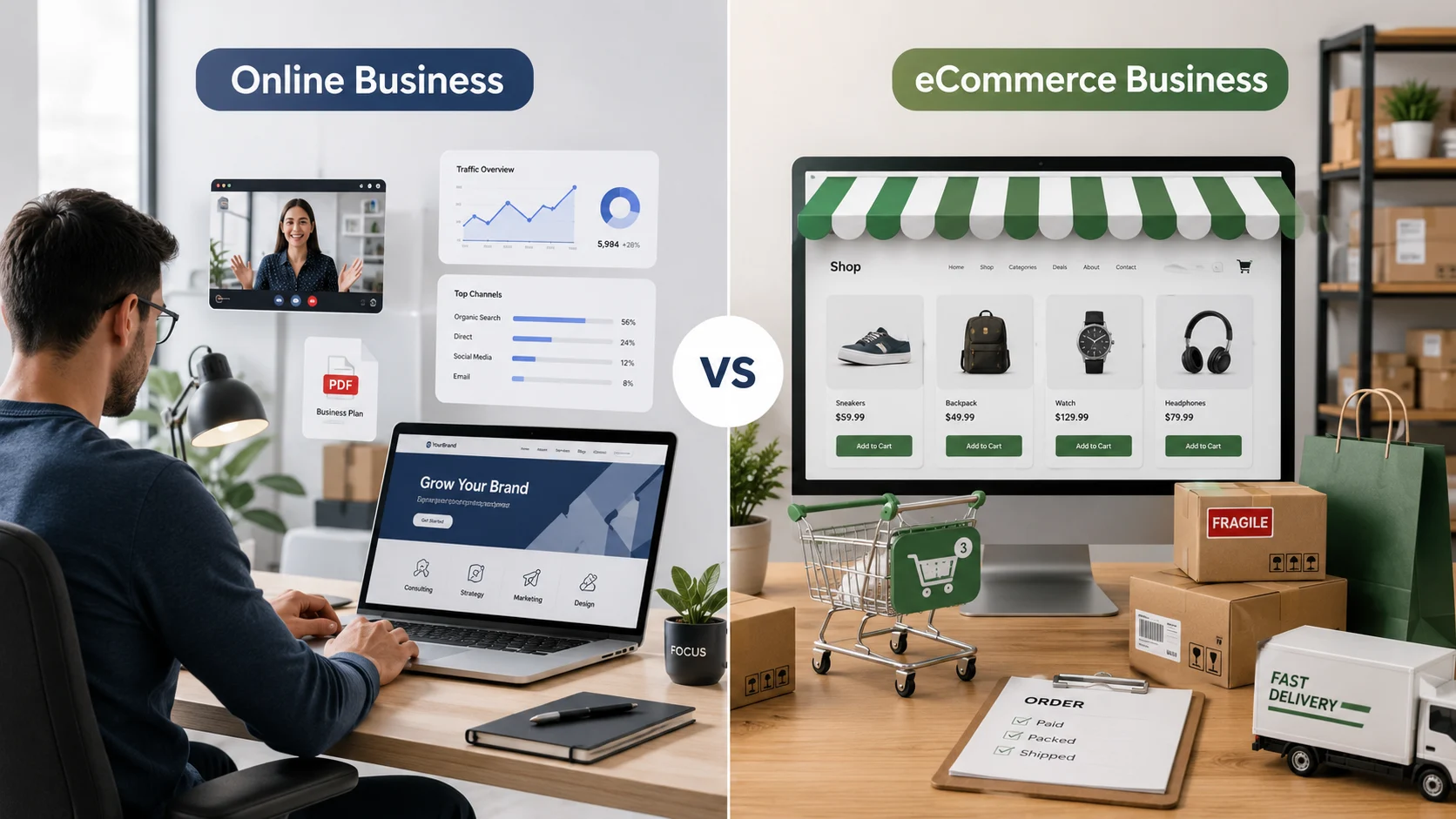 Online Business vs. Ecommerce Business