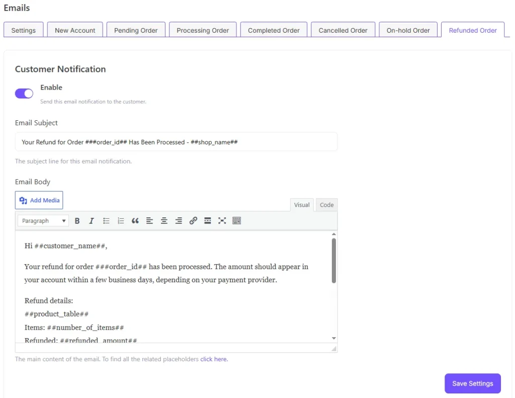 transaction email