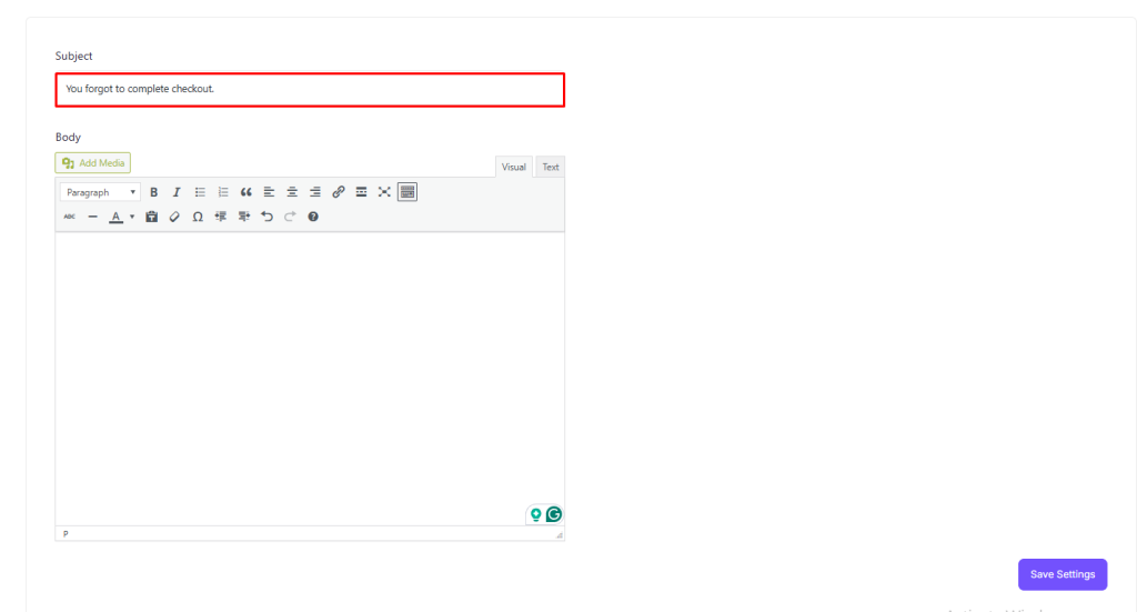 Cart Recovery Settings – EasyCommerce