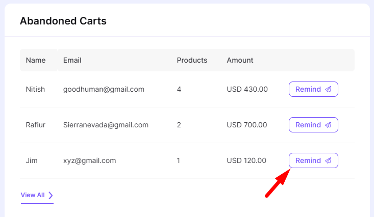 abandoned cart mail