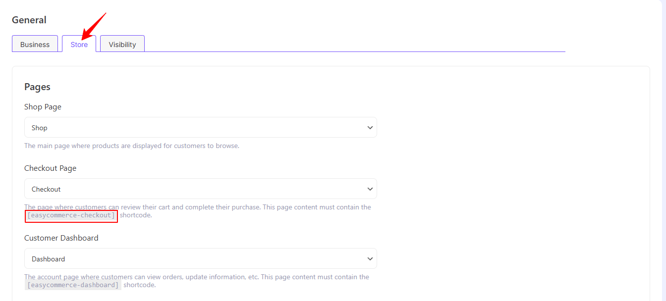 General Settings – EasyCommerce