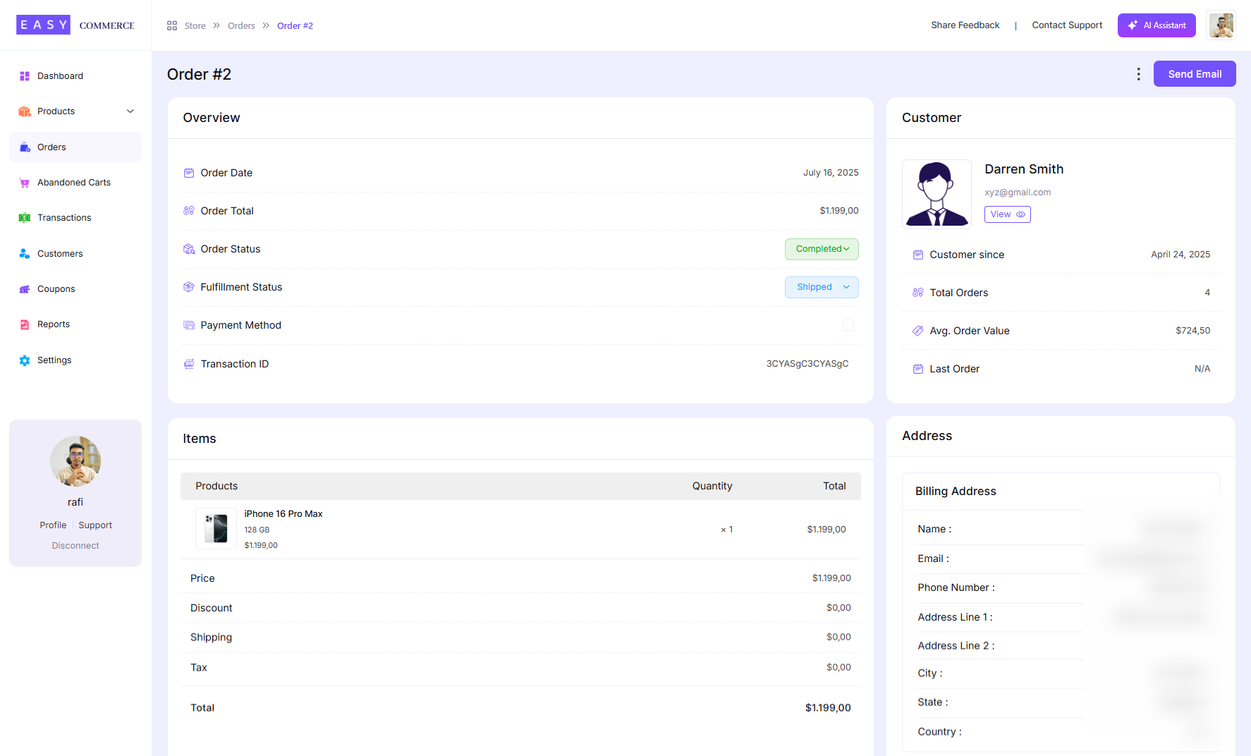 Orders – EasyCommerce