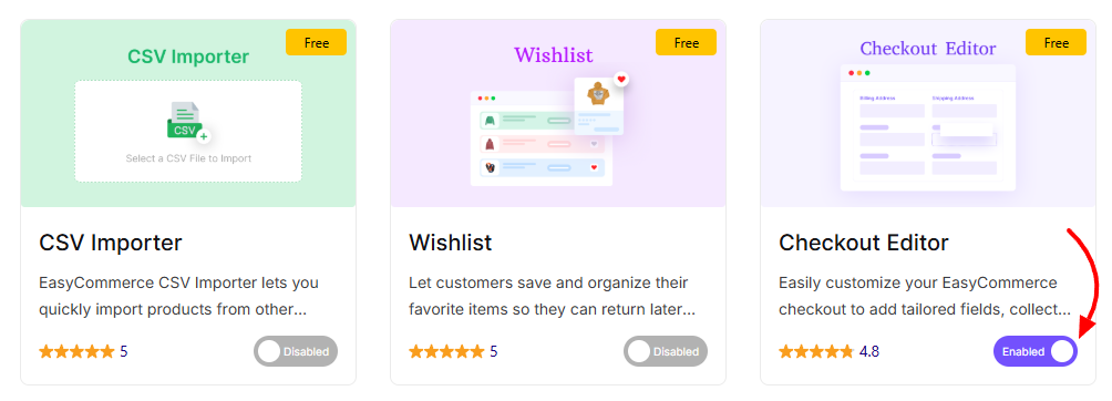 Checkout Editor – EasyCommerce
