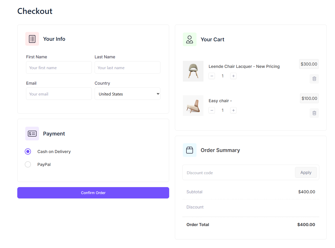 Checkout Settings – EasyCommerce