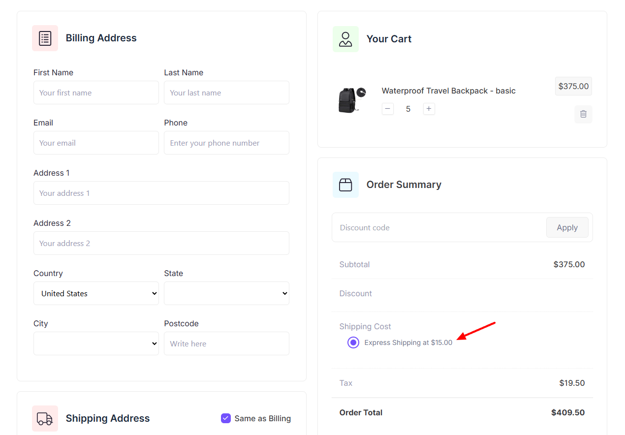 Shipping Settings – EasyCommerce